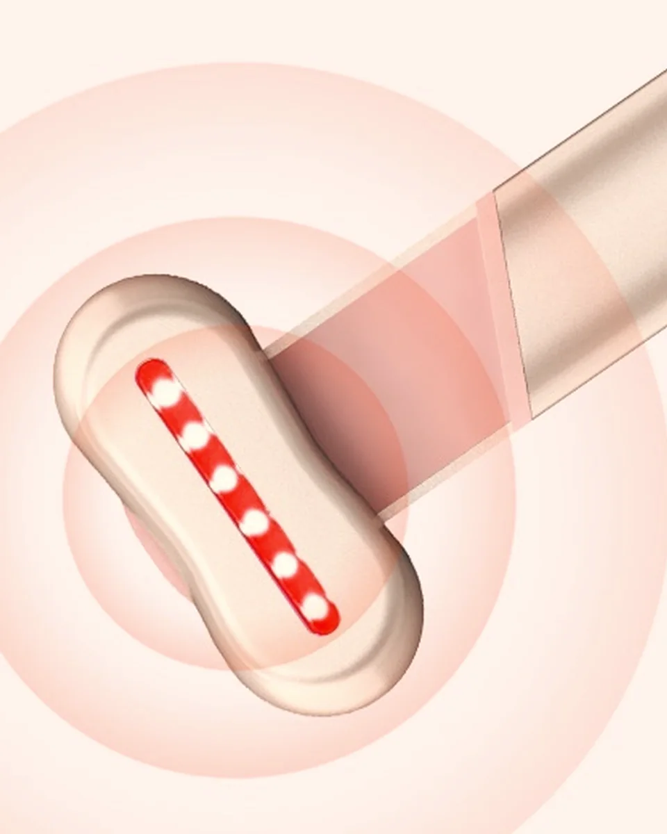 Close-up of the wand glowing red